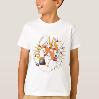 T-shirt Caricature de Bowling Pins Strike