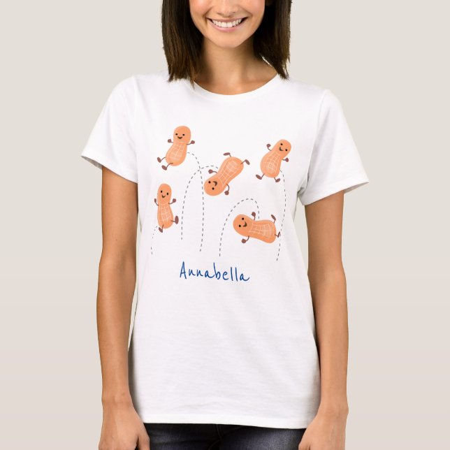 T-shirt Caricature de cacahuètes joyeux sautillant (Devant)