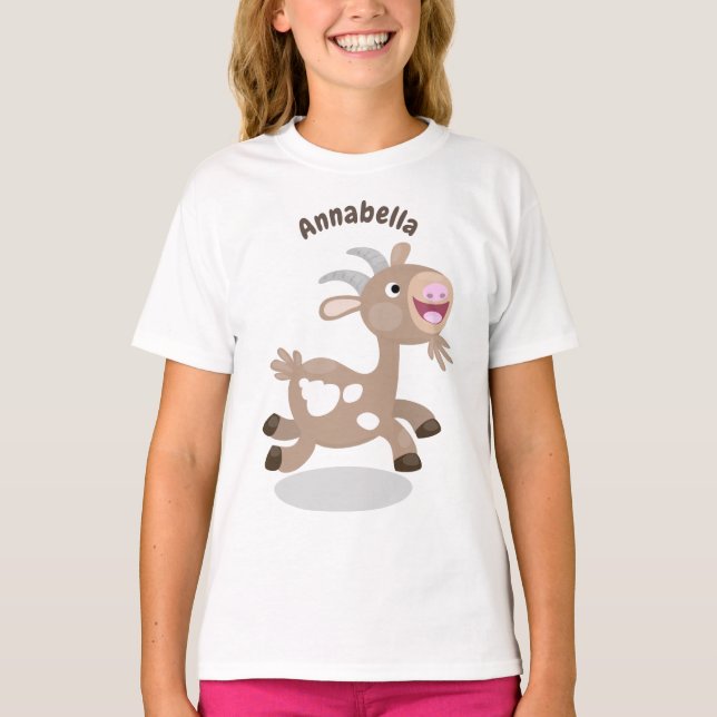 T-shirt Caricature de chèvre billy joyeux (Devant)