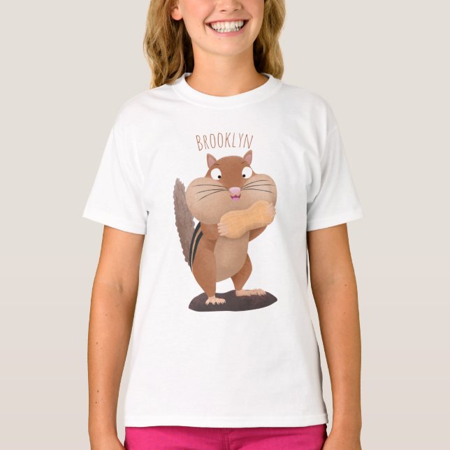 T-shirt Caricature de chipmunk à grosses joues mignonnes (Devant)