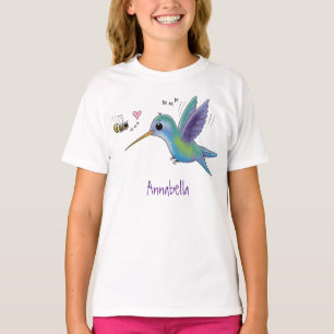 T-shirt Caricature de colibri d'abeille mignonne