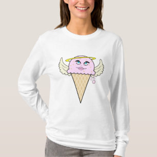 T-shirt caricature de cône de crème glacée d'ange mignon