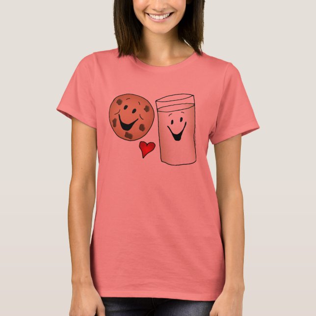 T-shirt Caricature de Cookies cool et Amis du lait (Devant)