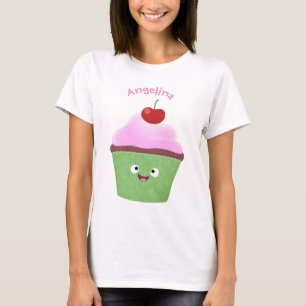 T-shirt Caricature de cupcake joyeux