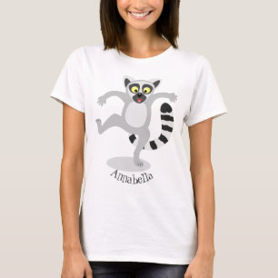 T-shirt Caricature de danse lémurienne en anneau mignon