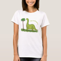 Caricature de dinosaure de brontosaurus vert migno