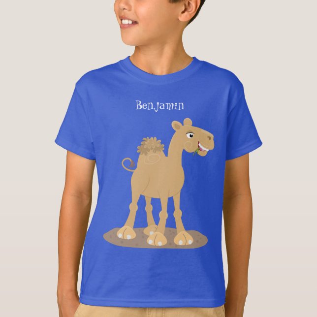 T-shirt Caricature de dromadaire joyeux et souriant (Devant)