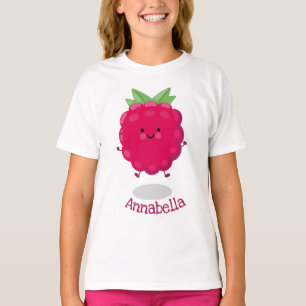 T-shirt Caricature de framboise très heureuse