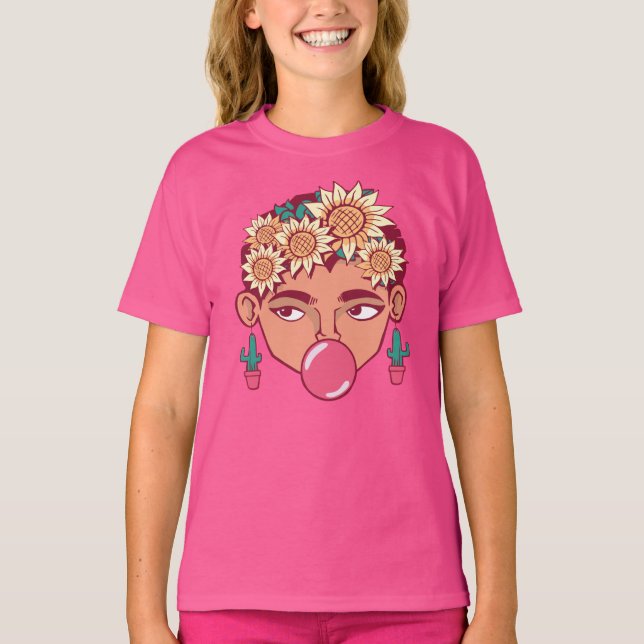 T-shirt Caricature de Frida Kahlo (Devant)