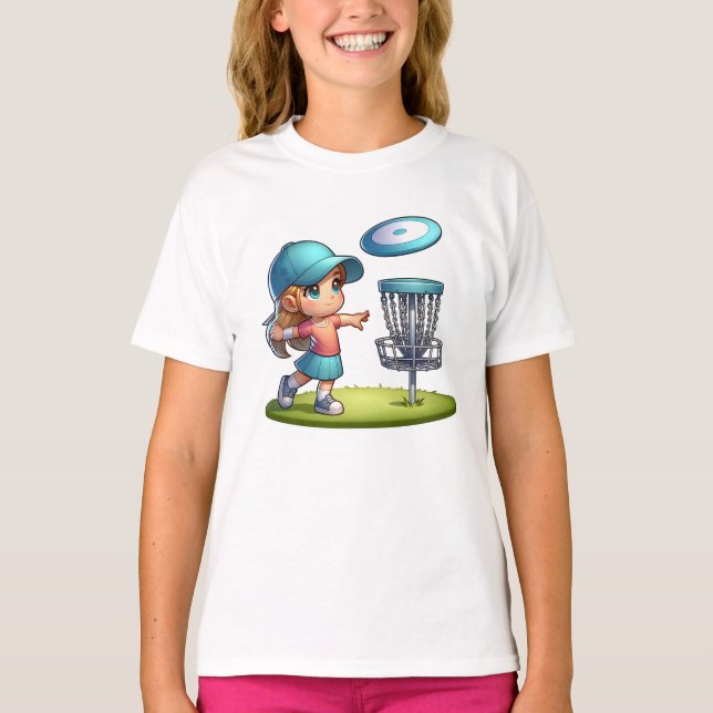 T-shirt Caricature de golf de Little Girl (Devant)