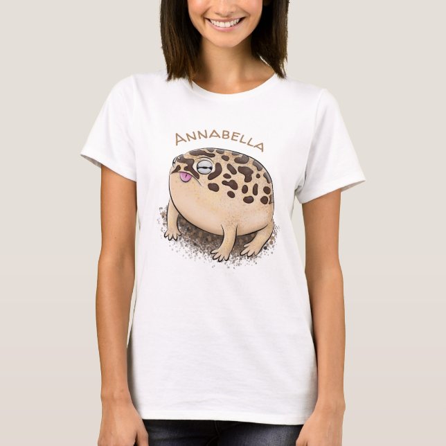 T-shirt Caricature de grenouille à pluie dans le désert br (Devant)