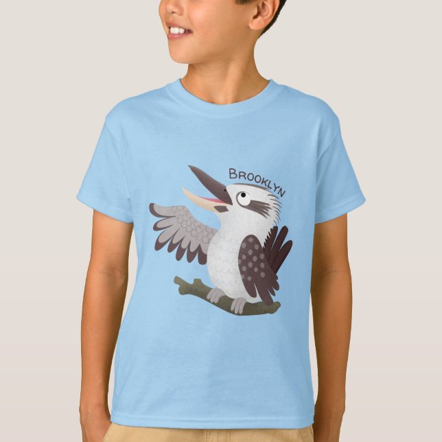 T-shirt Caricature de kookaburra drôle et drôle (Devant)