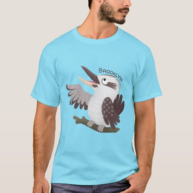 T-shirt Caricature de kookaburra drôle et drôle (Devant)