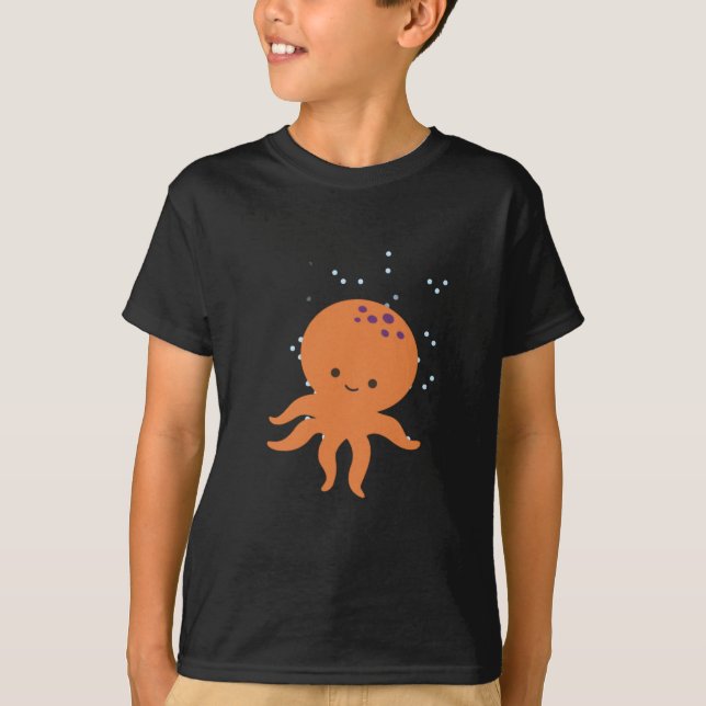 T-shirt Caricature de la pieuvre mignonne (Devant)