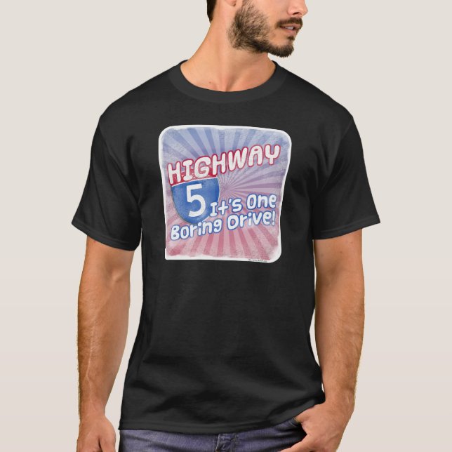 T-shirt Caricature de la Slogan Highway Five (Devant)