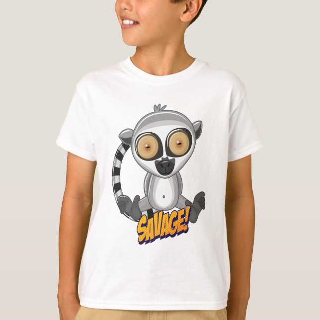 T-shirt Caricature de Lemur Cute Kawaii (Devant)