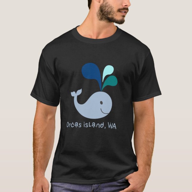 T-shirt Caricature de l'île Orcas Washington Cute Whale Lo (Devant)