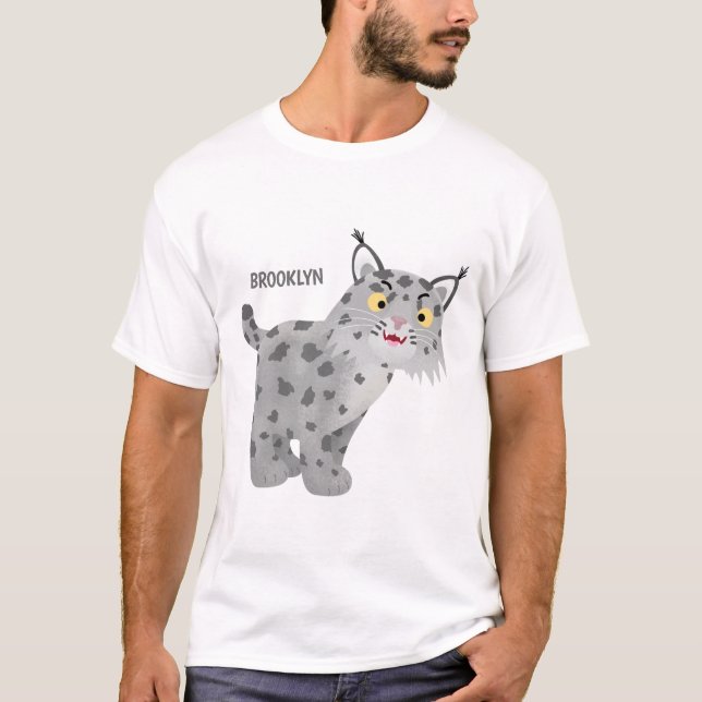 T-shirt Caricature de lynx de lynx de lynx (Devant)