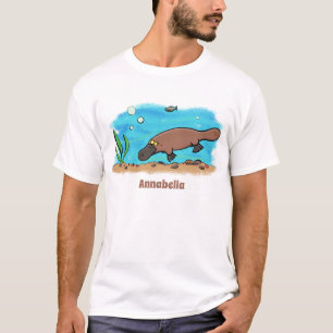 T-shirt Caricature de natation de Cute platypus