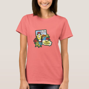 T-shirt Caricature de Noël hawaïen de Hula Girl Mele Kalik