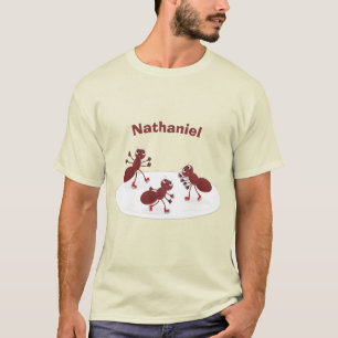 T-shirt Caricature de patinage sur glace de Happy red four