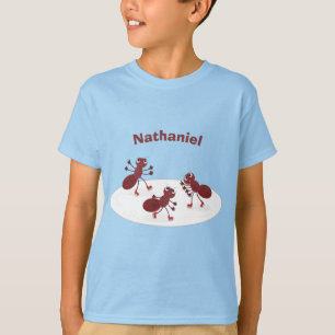 T-shirt Caricature de patinage sur glace de Happy red four