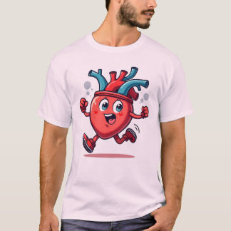 T-shirt Caricature de personnage de coeur Jogging