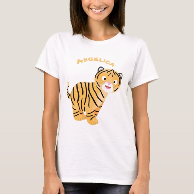 T-shirt Caricature de petit tigre joyeux (Devant)