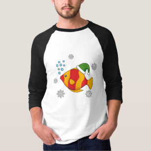 T-shirt Caricature de poisson tropical de Noël sur le Moti