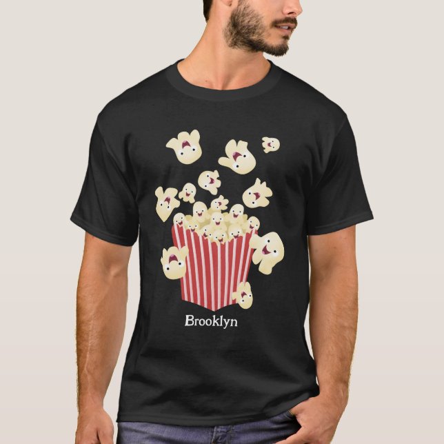 T-shirt Caricature de pop-corn drôles (Devant)