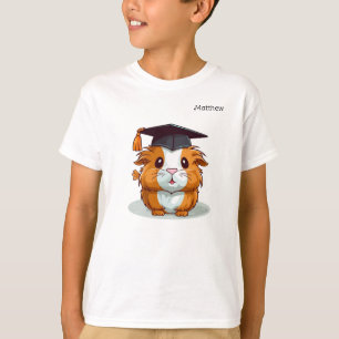 T-shirt Caricature de porc de Guinée mignonne Graduation p