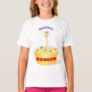T-shirt Caricature de serpent aux nouilles mignonnes illus