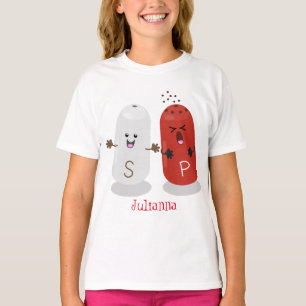 T-shirt Caricature de shakers de sel et de poivre de Cute 