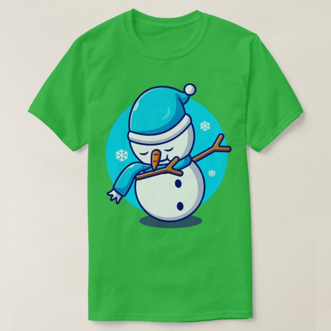T-shirt Caricature de Snowman mignon (Design devant)