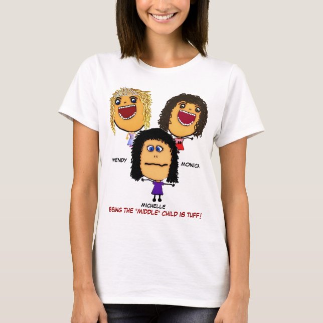 T-shirt Caricature de trois soeurs folles (Devant)