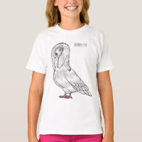 Caricature d'oiseau pigeon Jacobin