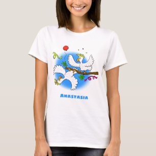 T-shirt Caricature d'oiseaux de cockatoo amusante