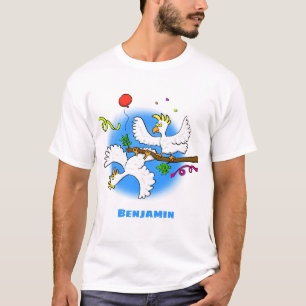 T-shirt Caricature d'oiseaux de cockatoo amusante