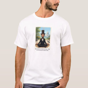 T-shirt Caricature drôle d'Abe Lincoln en yoga - Le Y orig