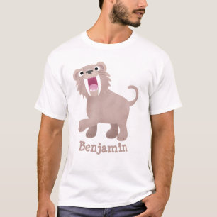 T-shirt Caricature du tigre mignon Saber Toothed Smilodon