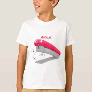 T-shirt Caricature en agrafeuse rouge pâle
