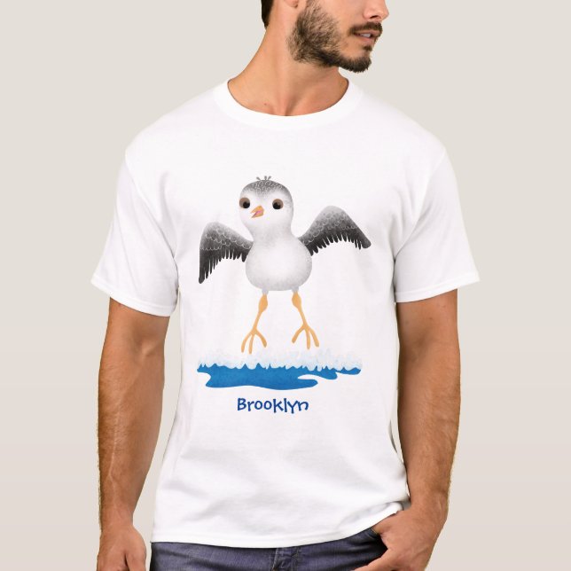 T-shirt Caricature en bécasseau mignon (Devant)