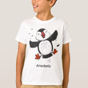 T-shirt Caricature en bleu bouffin joyeux