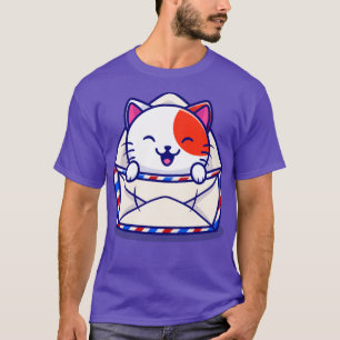 T-shirt Caricature En Enveloppe Cute Cat