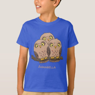 T-shirt Caricature en trio de chouette
