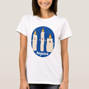 T-shirt Caricature en trois chandelles mignonnes