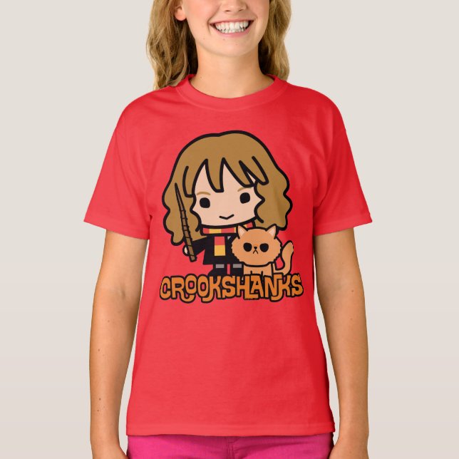 T-shirt Caricature Hermione et Crookshanks (Devant)