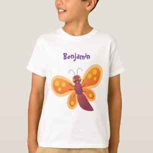 T-shirt Caricature joli papillon orange
