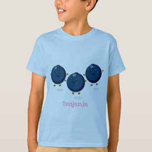 T-shirt Caricature mignonne de bleuets violets