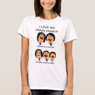 T-shirt Caricature personnalisée trois enfants fous